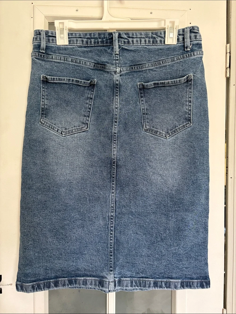 Classic Denim Skirt in Medium Wash “Robyn” by The Main Street Exchange